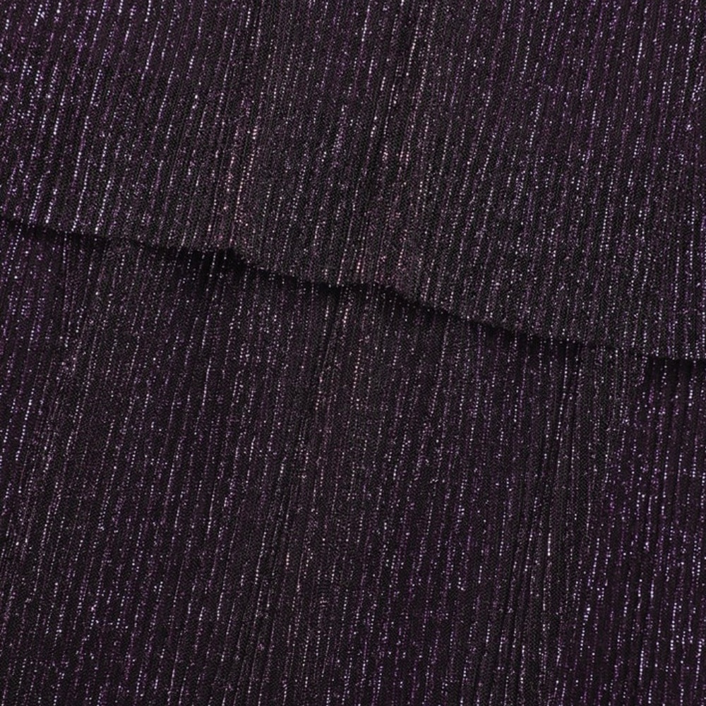 Tier to Dance Purple Shiny Lurex Tiered Strapless Midi Dress - Picture 4 of 6